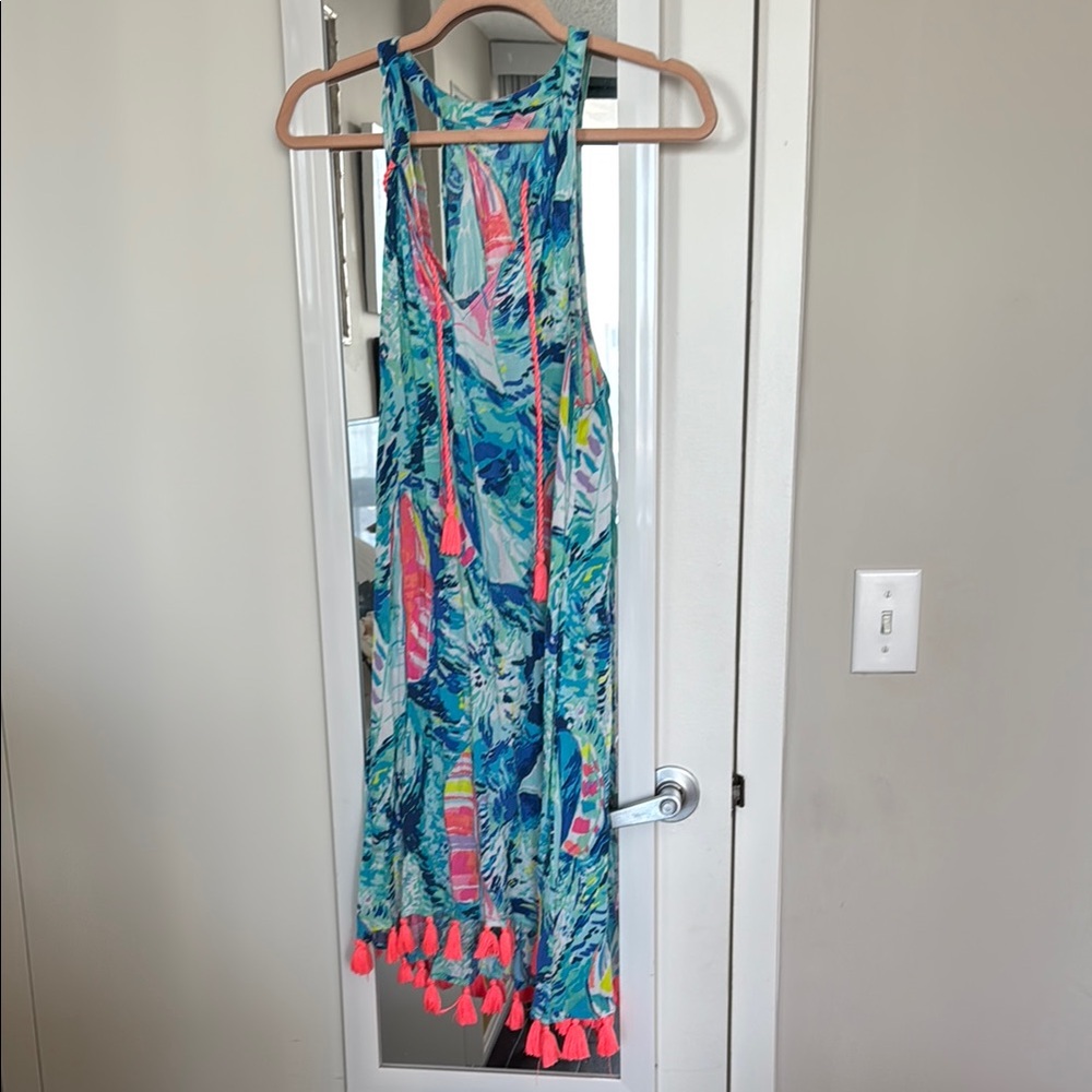 Lilly Pulitzer Blue and Pink Floral Cover Up